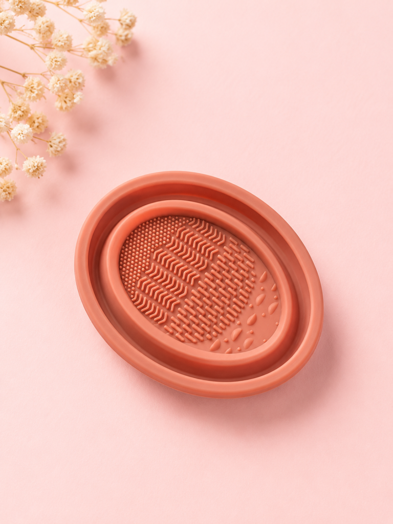 Silicone makeup brush cleaner included in the Queen Bee Box