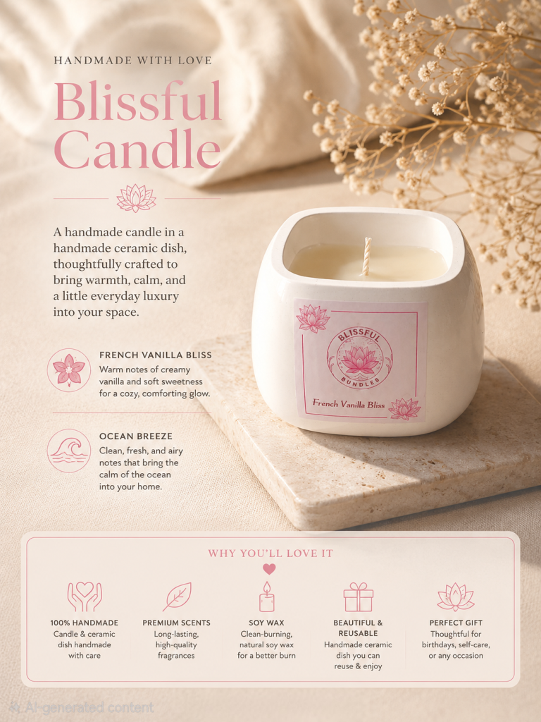 Blissful Bundles handmade scented candle